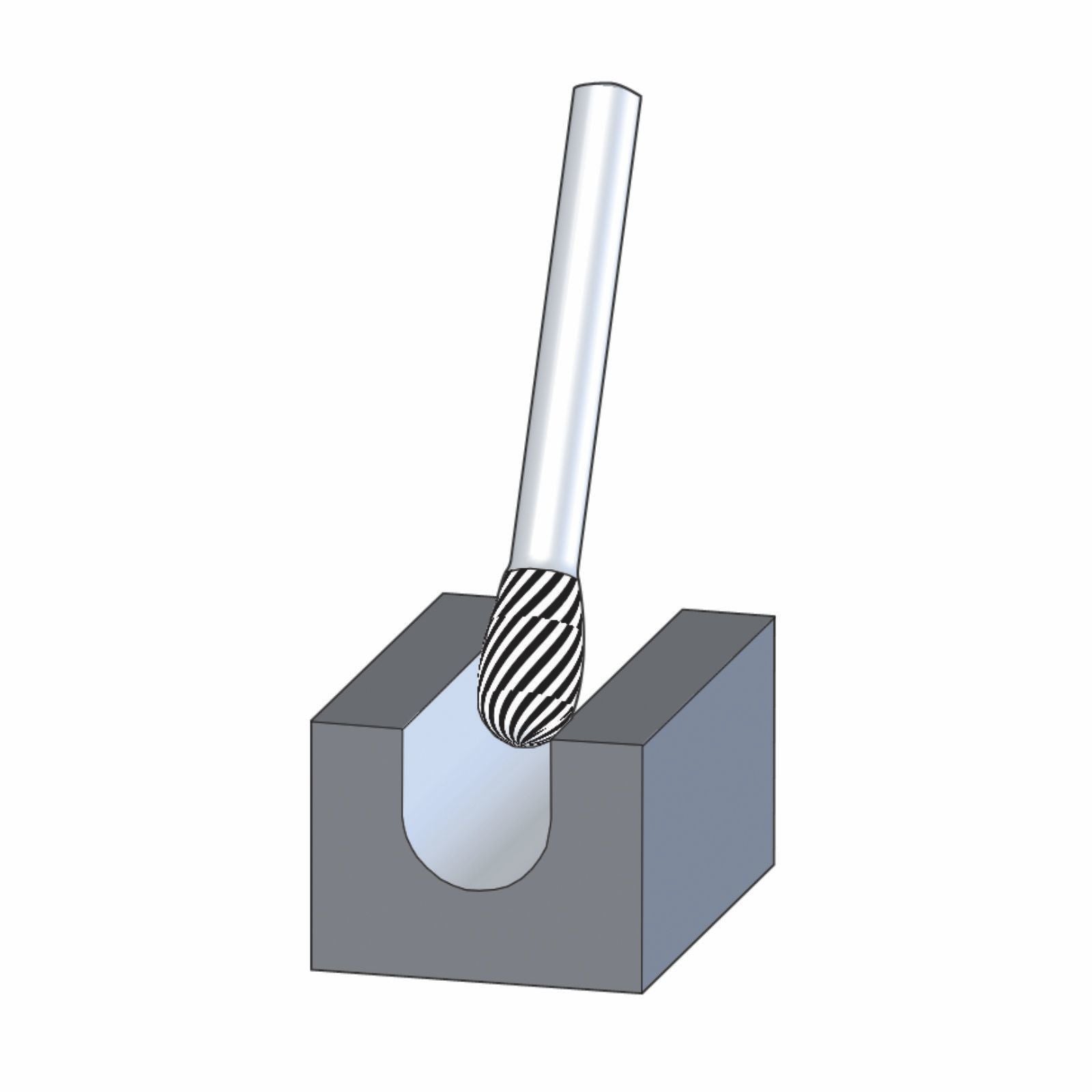 TREE RADIUS END BURR RBF 6MM SHANK RBF C3 PLUS