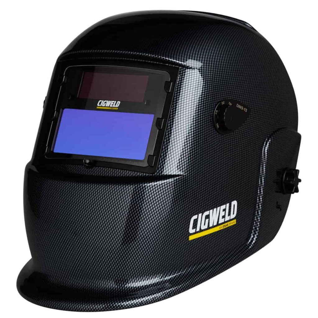 CIGWELD WeldSkill Auto-Darkening Helmet – Carbon Fibre