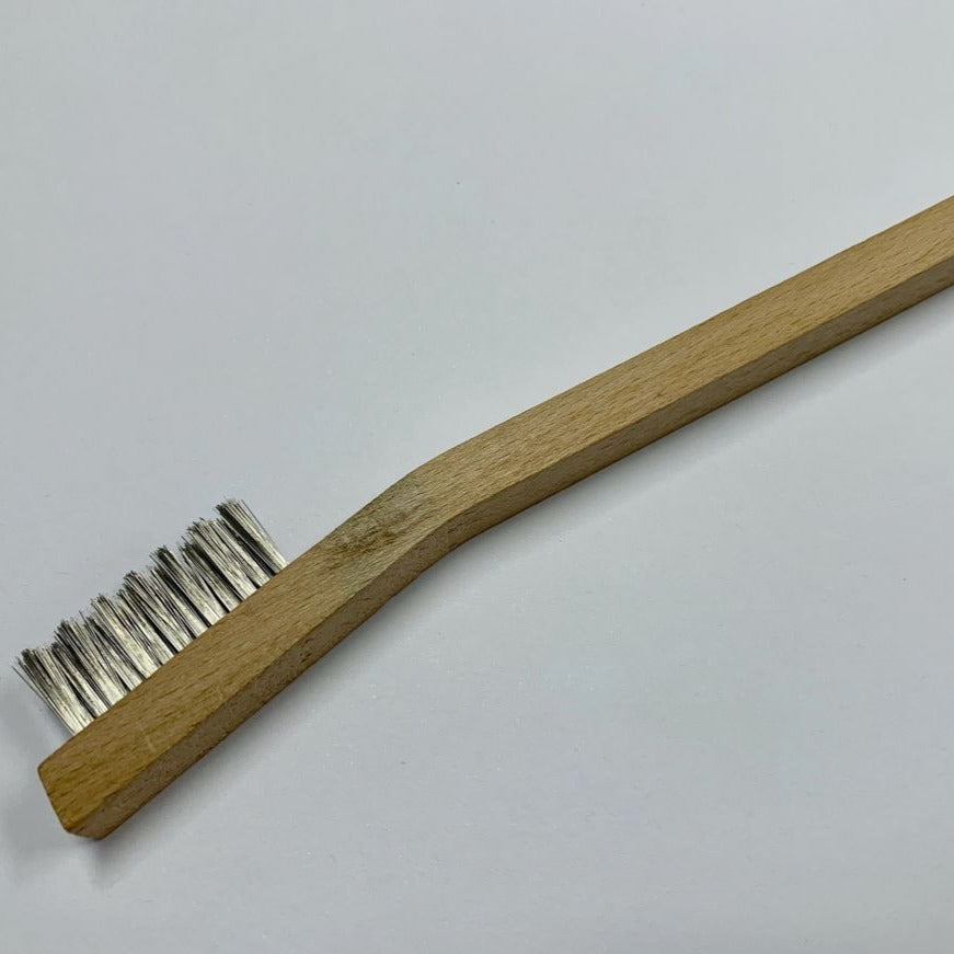 WELDER'S TOOTHBRUSH STAINLESS STEEL INOX WIRE - WOOD HANDLE